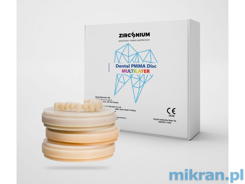 Zirkonium PMMA mehrschichtig 98x18mm