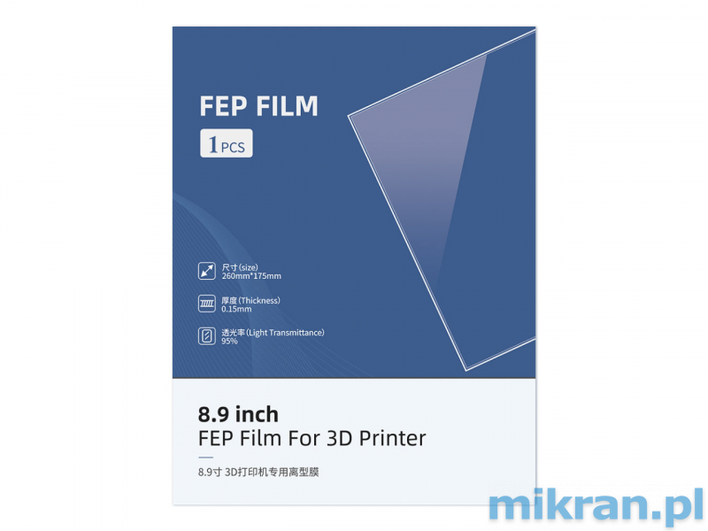 Folie (FEP-Folie) für Photon Mono X und Photon Mono X 6K Drucker 1 Stk.