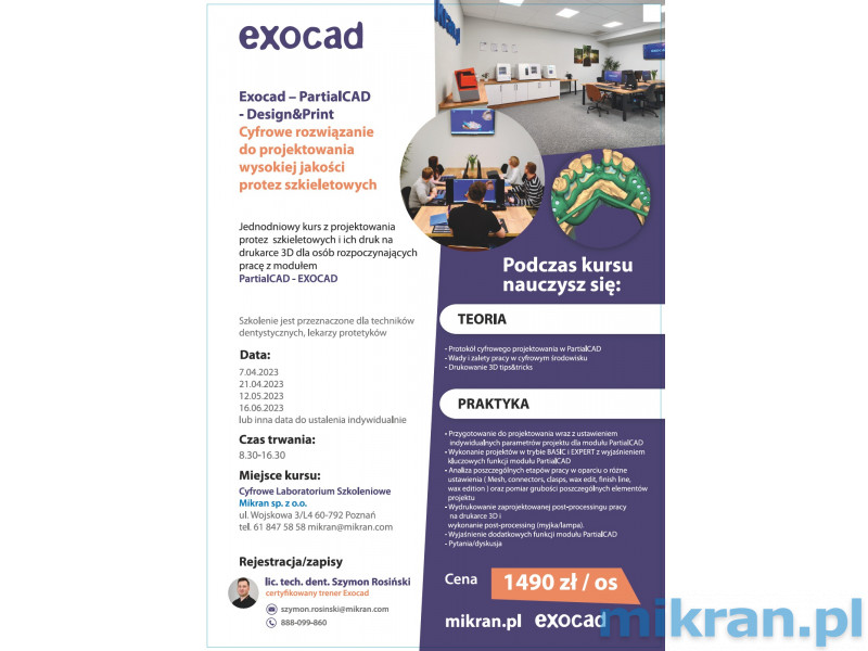 Exocad-Kurs – PartialCAD - Design von Skelettprothesen (stationärer Kurs)