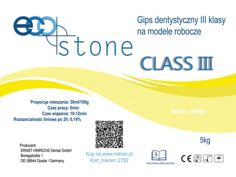 Gipsklasse III Eco Stone 5 kg. Gelb