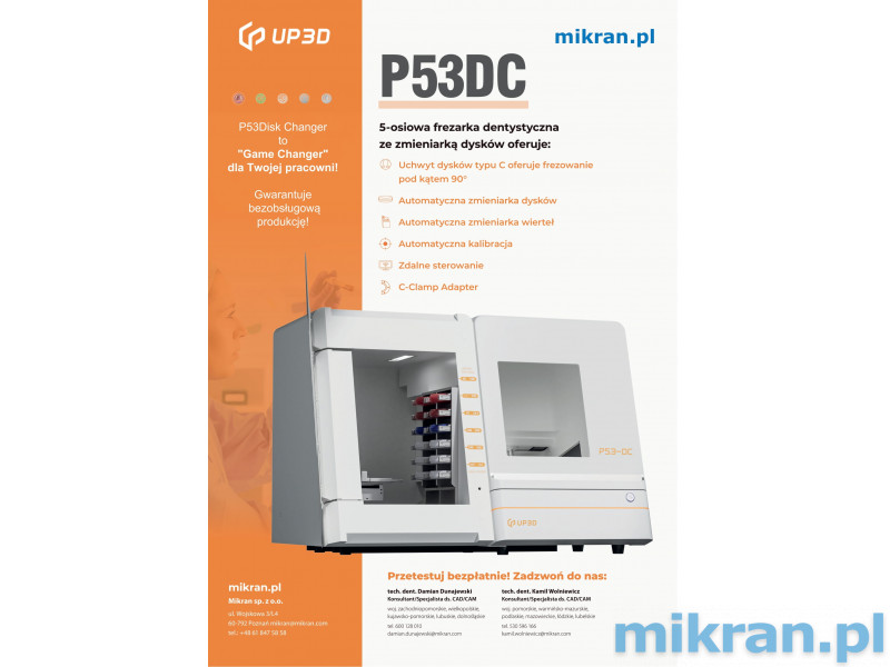 P53DC Up3D Zirkonoxid-Fräsmaschine – kostenlos testen – rufen Sie unseren Vertreter an!